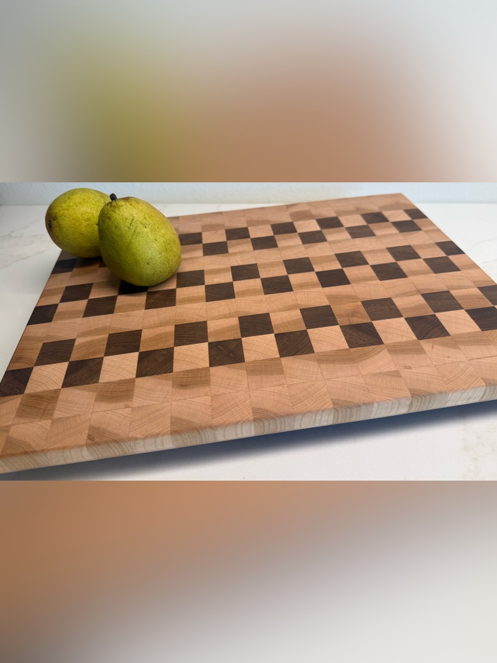 Handmade Checkerboard Charcuterie Board w/ Feet